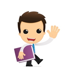 Funny cartoon office worker vector image