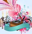 Pop music gramophone vector image