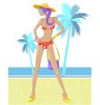 Beach girl vector image