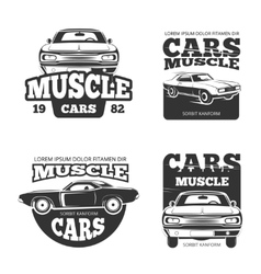 Classic muscle car vintage labels logo Classic muscle car vintage labels logo vector image