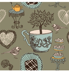 Vintage Tea Time Pattern vector image