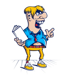 Cartoon hooligan student character vector image