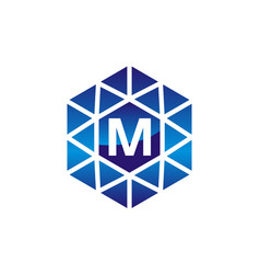 Diamond initial m Diamond initial m vector image