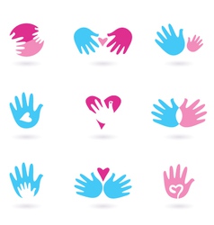 Hands and love vector image