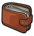 Leather wallet with the money vector image