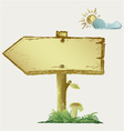 Wooden arrow board vector image