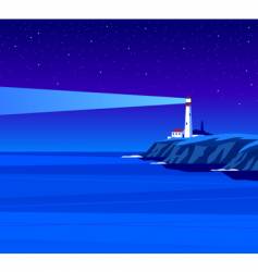 Lighthouse night vector image