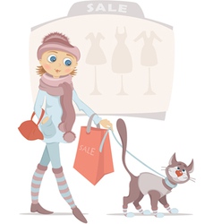 Shopping woman vector image