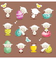 Cute easter character set vector image