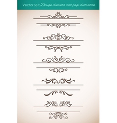 Design elements and page decorations set vector image
