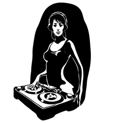 DJ girl vector image