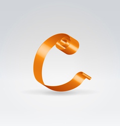 Silk ribbon letter abc vector image