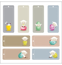 Cute easter labels vector image