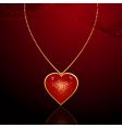 Valentine pearl and heart necklace vector image