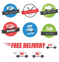 Set of delivery labels and badges vector image