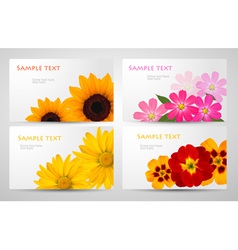 Banners with different colorful flowers vector image