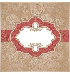 Red and Gold Paisley Square Envelope vector image