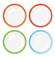 Set of four clean plates with coloured borders vector image