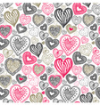 Vintage love doodle pattern vector image
