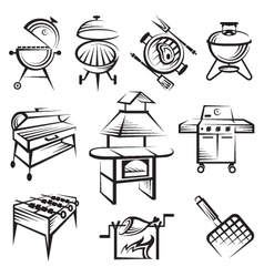 Set of barbecue design vector image