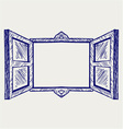 Wooden window vector image