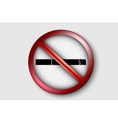 No smoking sign with a realistic cigarette No smoking sign with a realistic cigarette vector image