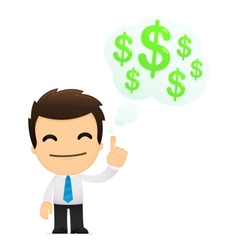 Funny cartoon office worker vector image