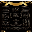 Gold calligraphic design elements decoration set vector image