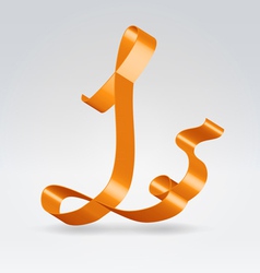 Silk ribbon letter abc vector image