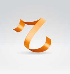 Silk ribbon letter abc vector image
