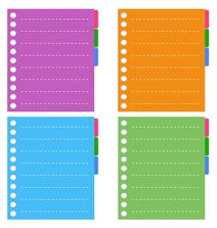 Lined Spiral Notepad Papers with Tabs vector image
