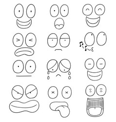 Set cartoon face Royalty Free Vector Image - VectorStock