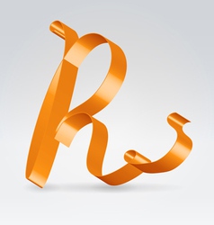 Silk ribbon letter abc vector image