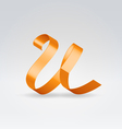 Silk ribbon letter abc vector image
