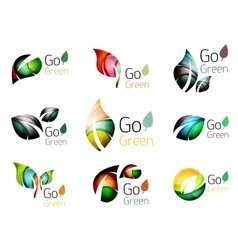 Set of abstract leaves vector image