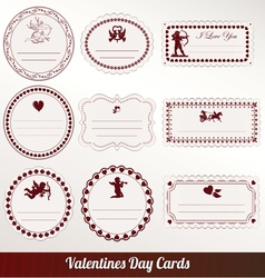 Set of valentines day vintage vector image