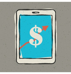 Earnings sign on smartphone screen vector image