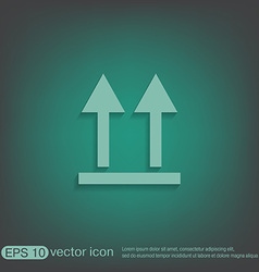 Fragile symbol arrow up logistic icon vector image