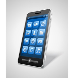 Mobile phone and icons vector image