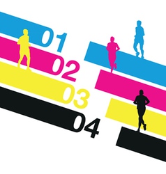 Runners numbers Runners numbers vector image