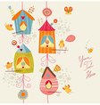 Funny bird nests vector image
