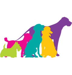 Dog Silhouettes Colour vector image