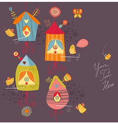 Funny bird nests vector image