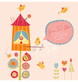 Funny bird nest vector image