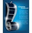 Film reel on blue background vector image