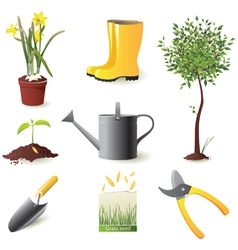Gardening icons set - vector image