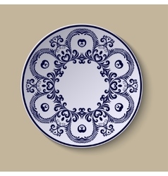 Plate with ornament vector image