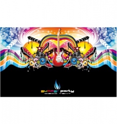 Colorful discotheque Dj event flyer vector image