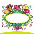 Valentine frame 3 vector image