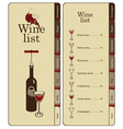 Wine list vector image